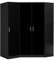 Reflect 2 Piece Bedroom Furniture Bundle - 2 Door CORNER + Single PLAIN Wardrobe (H: 180cm x W: 141cm x D: 103cm) (Black Gloss/Black Oak)