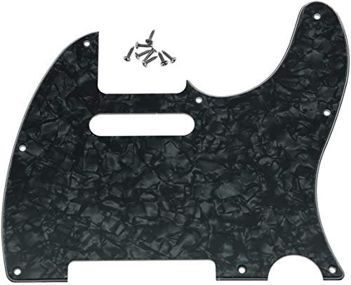 Dopro Schlagbrett für Telecaster, 8 Löcher, passend für USA/Mexikanische Fender Telecaster, Black Pearl