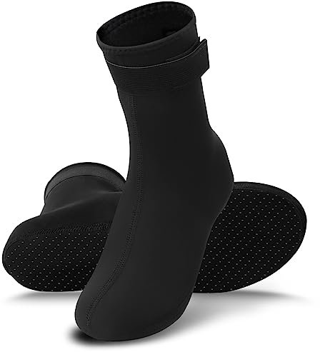 Rtdep Neoprene Socks 3mm Wetsuit Socks Anti-slip Swimming Socks For Women Men Diving Socks Thermal Water Socks for Diving Snorkeling Swimming Surfing Sailing Kayaking (S)