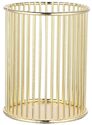 Uonlytech Pinselbecher Gold Stiftehalter Make Up Pinselhalter Stifteköcher Bürstenhalter Stiftbecher Stiftebox Vase Tischvase Schreibtisch Organizer für Büro Bleistifte Kosmetik Veranstalter