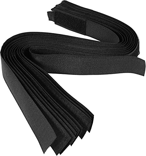Klett Kabelbinder Klettband Klettbänder 25mm breit schwarz 10-teilig (450 mm)