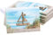 Logbuch-Verlag 10 Glückwunschkarten mit Segelschiff aus Holz - Geburtstagskarte mit Deko - maritime Klappkarte OHNE TEXT mit Kuvert Set