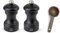 Peugeot Bistro Ensemble moulin à poivre et sel 10,2 cm Noir mat – Avec pelle à épices en bois