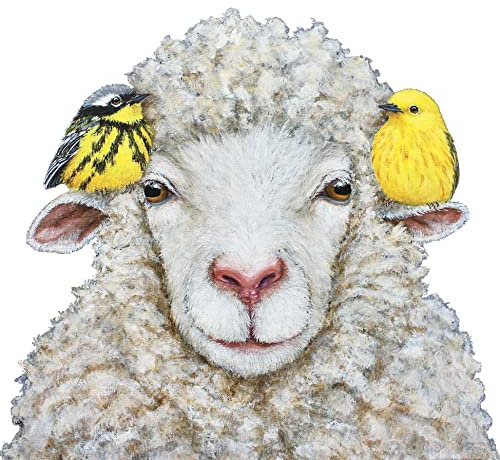 Servietten Blumen 20 Servietten Schaf mit Vögel | Frühling | Ostern | Bauernhof | Tiere | Tischdeko 33x33cm