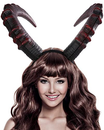 JSRHEEM Königin Hörner Kopfschmuck, Teufel Hörner Haarreifen, Halloween Stirnband, Halloween Kopfschmuck Damen für Kinder Erwachsene Karneval Halloween Party Kostüm Haarschmuck Stirnband