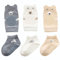 Hanzapor Baby Krabbeln: 3 Paar Baby Socken und 3 Paar Baby Knieschoner - Rutschfeste Stoppersocken für Jungen und Mädchen (0-24 Monate, kleiner Bär)