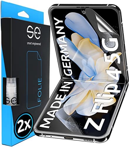 2x se® Protector 3D Transparente para Samsung Galaxy Z Flip 4, Autorreparable, Compatible con Huellas y FaceID, Instalación sin Burbujas, Ultranítido, Resistente a Golpes y Arañazos, Matériau TPU
