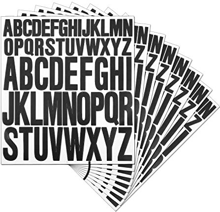 8 Stück Buchstaben Aufkleber Schwarz 25/50mm Selbstklebend Buchstaben Aufkleber Klein Vinyl Buchstaben Aufkleber Letter Stickers für Briefkasten Fenster Türen Zuhause Büro (Stil 2)