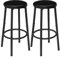 HOOBRO Juego de 2 Taburetes de Bar, Silla de Bar con Tapizado de PU Blando, Taburetes Altos de Cocina con Estribo, Adecuado para Cocina, Restaurante, Cafetería, Negro EBB30BY01