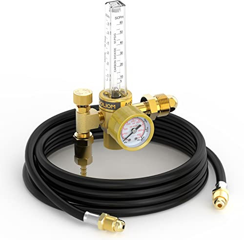 TOOLIOM CO2 Argon Durchflussmesser Gasregler Messgerät mit Gasschlauch Mig Tig Schweißen