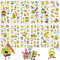 Spongebob Sticker Kinder Kleinkinder,Puffy 3D Aufkleber Kinder 12 Blätter Aufkleber Sticker Set,Anime Aufkleber Jungen Mädchen für Belohnungsaufkleber Kinder,Mitgebsel Kindergeburtstag Gastgeschenke