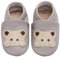 IceUnicorn Krabbelschuhe Baby Lauflernschuhe Jungen Mädchen Weicher Leder Babyhausschuhe Kleinkind Rutschfeste Lederschuhe Baby(Grauer Bär, 6-12 Monate)