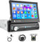 Podofo Android Autoradio Bluetooth 1 DIN Radio Coche con GPS 7 Pulgadas Pantalla Táctil Retráctil Estéreo Radio de Coche con WiFi FM/RDS Radio + Cámara de Respaldo