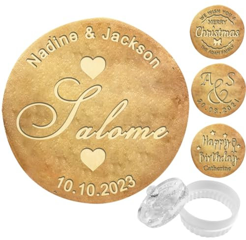 Aolun Sello personalizado de galletas con nombres personalizados para cortar galletas, moldes para hornear bodas y fiestas, AC001