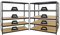 PROREGAL Mega Deal 3er-Set Schwerlastregal Giant Elephant 180x180x60cm mit 5 Ebenen Fachlast 200kg Schwarz, Kellerregal, Steckregal, Garagenregal, Lagerregal