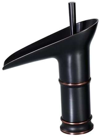 BiaoTeng Rubinetto A Cascata Per Lavandino Bagno retrò nero Rubinetto Bagno Lavabo Monoforo Rubinetto Lavandino Bagno Vintage ottone per bagno, A
