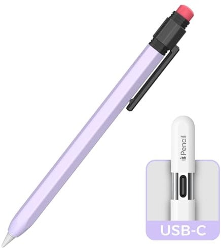 TRONWIN Apple Pencil USB-C Case,Silicone Sleeve Protective Cover Perfect Grip Skin Classic Design with Sturdy Clip Compatible with Apple Pencil usbc 3rd generation