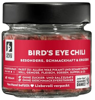 Bremer Gewürzhandel Birds Eye Chili, ganz, sehr scharf, Chilischoten getrocknet, 20g im Glas