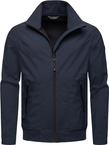 Ragwear leichte Herren Outdoorjacke kurze Übergangsjacke wasserdicht und atmungsaktiv mit Stehkragen und wasserdichten Verschlüssen Collwie YOUMODO S-4XL
