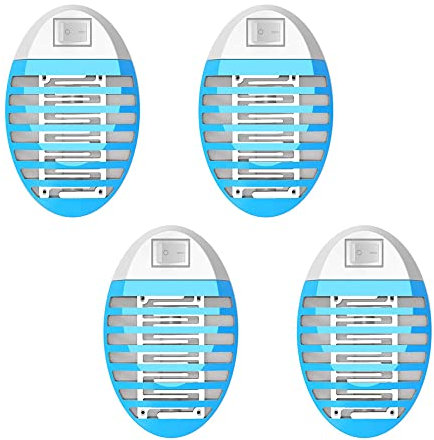 4 Pack Lámpara Antimosquitos Electrico, Lámpara Antimosquitos Electrico, Mata Mosquitos Moscas Lampara,Enchufe UV, Matamoscas Mata Mosquitos Moscas Lampara