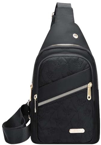 Aigner Taschen Damen Rot Umhängetaschen für Damen und Herren, zum Wandern, Umhängetasche, Bakpack mit Kopfhörerloch, Schultergurt, Körpertasche für Reisen Lederriemen Für Taschen (Black, A)
