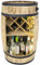 weeco Weinregal Holz mit LED Leuchten und Weinhalter - Holzfass für Gläser und Flaschen - Fassbar - Weinschrank - Wine Rack Geschenkset - Wine Rack Holzregal 80x50cm