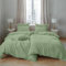 Dreamzie Musselin Bettwäsche 135x200 Baumwolle, 2er Set mit 1x Bettbezug und 2x Kissenbezügen 80x80 cm, Öko-Tex zertifiziert, Grün