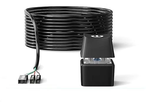 Pzsmqr LED-Licht, Computer-Desktop-Switch, PC-Motherboard, Externer Start-/Einschaltknopf, Verlängerungskabel für Heimbüro, 10 M, Schwarz, Langlebig, Einfache Installation