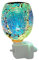 Glass Oil Burner, Electric Plug-In Led Aroma Diffuser Lamp Wax Melt Oil Burner Warmer, Aromatherapy Oil Burner Can be Used as Home Decor, Room Decorand Office Accessories (Mosaic Blue)