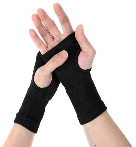 HJZHII Confezione da 4 bendaggi da polso, 2 paia di fasce elastiche per il polso per l'allenamento della forza (nero)