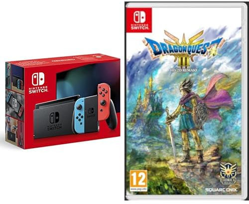 Nintendo Consola Switch - Color Azul Neón/Rojo Neón & Dragon Quest III HD-2D Remake