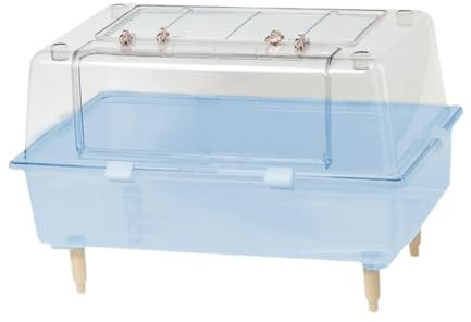 Gralara Transparent Hamster Cage Hamster House Small Pets Habitat Chewproof Pet Enclosure Small Pet Cage Mice Hedgehog Guinea Pigs, blue