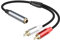 GELRHONR Câble séparateur adaptateur RCA vers 1/4 femelle, câble audio femelle 6,35 mm vers double RCA femelle pour amplificateur, microphone, téléviseur et plus 30 cm (1 femelle à 2 mâles)