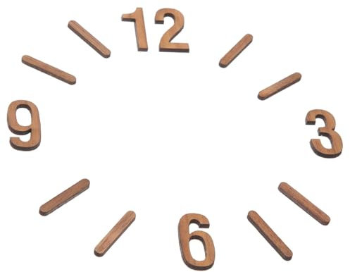 Alriedy Ziffernblatt Für Wanduhr, Holzzahlen, Ziffern Für Wanduhr, Arabische Uhrenziffern 3D DIY Wanduhr-Ziffern Set, Ersatz Holzziffern Für DIY Wanduhren (Kein Klebeband, klein, auf Größe achten)