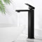 Waschtischarmatur Schwarz Hoch, BOOXELY Waschbeckenarmatur Wasserhahn Bad, Armatur Badezimmer Mischbatterie Waschbecken, Eckig Wasserhähne Bad mit Höhe 295mm, Edelstahl