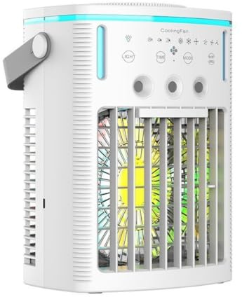 Portable Air Conditioner,Cooling Fan 1000ml Water Tank,4 in 1 Humidifier, Air Conditioner, Evaporative Air Cooler for Home Office