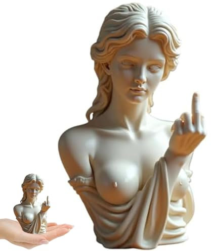 Eyccier Mittelfinger Statue, 5 Zoll kühnes Kunstharz Venus Statue Griechische Göttin Geste Skulptur für Moderne Rebellen, lustige einzigartige dekorative Ornamente.