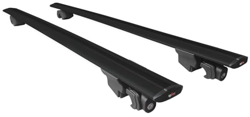 Kompatibel mit VW Passat B9 Variant 2024-2026 Hook Model Relingträger Dachträger Auto Gepäckträger Schwarz Aluminium 2 Stangen