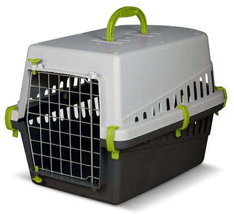 Snugsy Transportbox Katze Katzentransportbox - Flugzeugbox Katzenbox - Metalltür - Leicht 1,14 kg - Gelb 50 x 33 x 32 cm