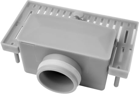 Duschrinne Siphon, Abflusssieb für die Dusche mit Rückflussverhinderer, Kunststoff Haarfänger Dusche mit Geruchsverschluss, Flacher Kunststoff-Siphon für Duschablauf, Grau, 116 x 64 x 35 mm
