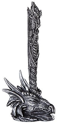 Mystical Sculptural Dragon Pen and Dragon Head Pen Holder Collectible Office Desktop Decor 6.5 Inches Tall