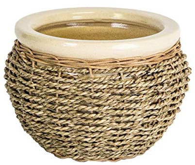 Ivyline Cache-Pot en jonc de mer Naturel 14 cm, Taille Unique