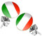 Piersando Ohrstecker Ohrringe Fahne Länderflagge Fanartikel Land Flagge Schmuck Fussball EM WM Eishockey Handball Basketball Frauen Männer 2024 Italien