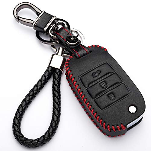KASER Autoschlüssel Hülle für Kia - Kunstleder Schutzhülle Schlüssel Cover Funkschlüssel für Kia Sorento Sportage Rio Carens Cadenza Carnival Optima