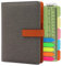 TSY Notizbuch Nachfüllbar, PU Leder Weiche Abdeckun Personal Organizer Planer, Ringbuch Reise Tagebuch mit Magnet-Verschluss Stifthalter Steckplätze für Karten und 160 Seiten (Hellgrau, A6)