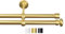 Rollmayer elegant und modern metall Gold Matt Vorhangstange/Gardinenstange Ø 19mm Rohr (440cm Crux Duo, im Gold Matt, 2-läufig) verschiedene Größen und Endstücken. Ohne Ringe!