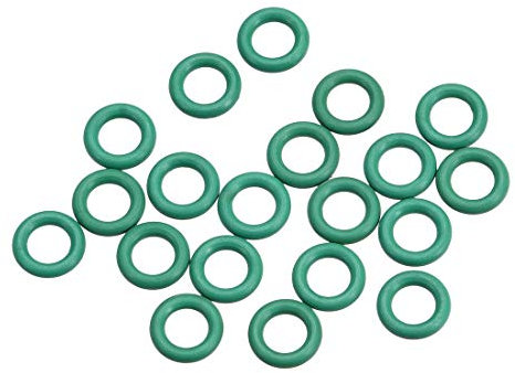 sourcing map 20 Stück Fluorkautschuk O Ringe, 7mm Außendurchm. 4mm Innendurchm. 1.5mm Breite FKM Dichtung für Maschineninstallationen, Grün
