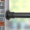 Spannstange Duschstange Vorhangstangen, Duschvorhangstange ohne Bohren, strapazierfähig, Raumteiler, Gardinenstange, verstellbar, Badezimmer, rostfrei, Fensterspannstange (schwarz, 310–410 cm)