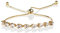 ZAVANA Verstellbare Armbänder für Damen. Goldarmband für Frauen mit birnenförmigen Zirkonia-Steinen. Gold Armband für Damen mit verstellbarem Perlenverschluss.