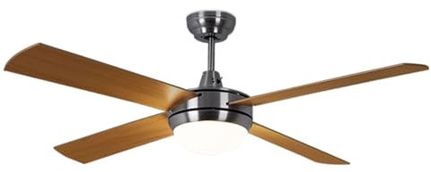 etc-shop LED Deckenventilator inkl. Fernbedienung 3 Stufen Timer Vor- Rücklauf 132 cm Silber